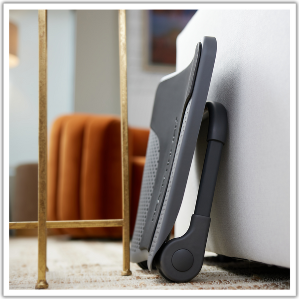 The folded Ready Rocker standing against a wall