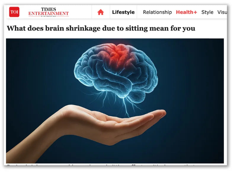 News article screenshot: what does brain shrinkage due to sitting mean for you